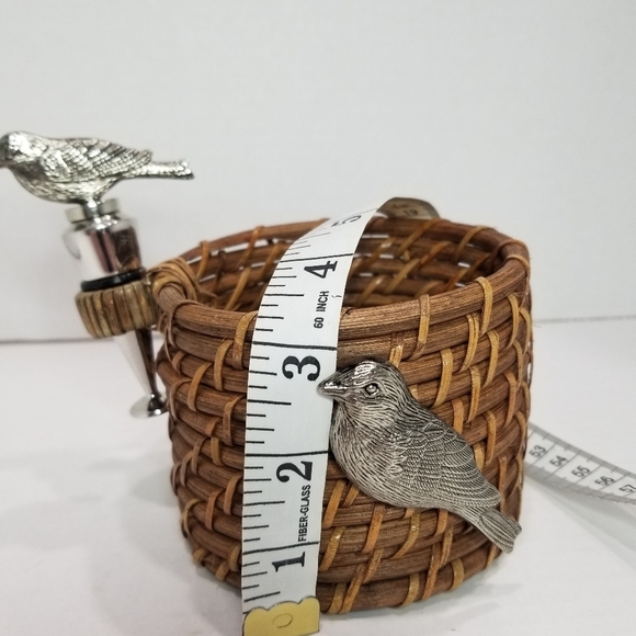 Rattan Wine Bottle Holder & Bird Stopper Basket Weave Unique Gift - Picture 12 of 12